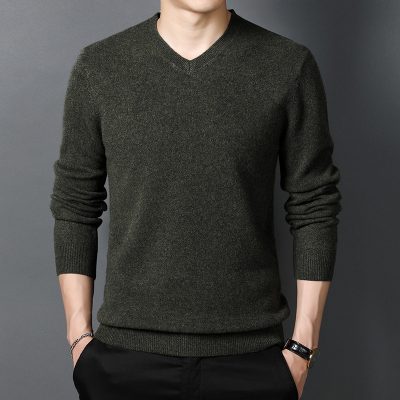 Youth casual V-neck pullover cashmere sweater